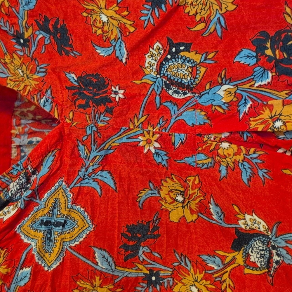 Lucky Brand Paisley Split Neck Blouse, 100% Modal - Picture 5 of 11